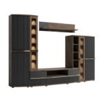 Mobila Living CANDY Z.A., 6 corpuri, lumini LED, 299x43x199 cm
