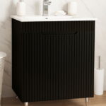 Set Baza front MDF si Lavoar seria 033, 60 cm, negru