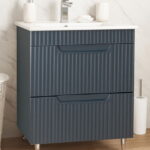 Set Baza front MDF si Lavoar seria 033, cu sertare, 60 cm, antracit