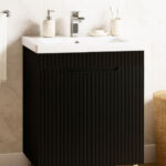 Set Baza front MDF si Lavoar seria 733, 60 cm, negru