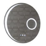 Oglinda cu iluminare LED, functie dezaburire, ceas, termometru si lupa, MD5, diametru 60 cm
