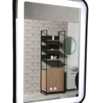 Oglinda cu iluminare LED si functie dezaburire, MD3, rama neagra, 60x80 cm