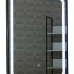 Oglinda cu iluminare LED si intrerupator touch, MD3, rama neagra, 60x80 cm