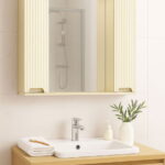 Oglinda seria 033, front MDF, crem, 80x71 cm