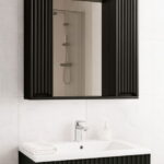 Oglinda seria 033, front MDF, negru, 80 cm