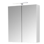 Oglinda cu iluminare LED, QUATTRO, alb, 60x68 cm