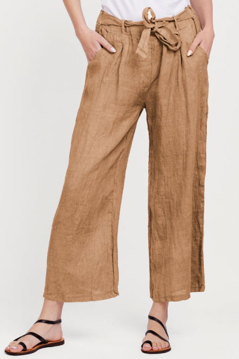 pantaloni-din-in-cu-cordon-in-talie-magenta-copie-826473 Pantaloni din in, cu cordon in talie, camel - imagine 1