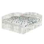 Pat Colt Alma 160x200 cm, cu 2 sertare laterale pe role, colt interschimbabil, pin antichizat