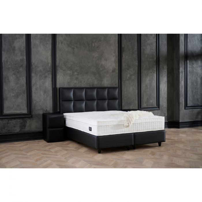 pat-tapitat-siesta-160x200-cm-cu-somiera-rabatabila-si-spatiu-depozitare-piele-ecologica-negru-166706 Pat tapitat SIESTA 160x200 cm, cu saltea inclusa, somiera rabatabila si spatiu depozitare, piele ecologica negru - imagine 1