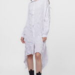 Rochie camasa creponata, in colturi, alba