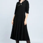 Rochie cambrata din lana neagra