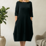 Rochie lalea cambrata neagra, cu fermoar pe spate
