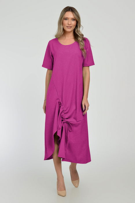 rochie-lunga-a-line-din-in-mercerizat-cu-siret-la-poale-galben-mustar-copie-733086 Rochie lunga A-line din in mercerizat cu siret la poale, magenta - imagine 1