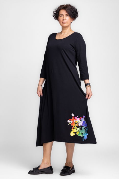 rochie-lunga-a-line-din-tricot-de-bumbac-bleumarin-cu-imprimeu-fluture-copie-593790 Rochie lunga A-line din tricot de bumbac neagra cu imprimeu petale - imagine 1