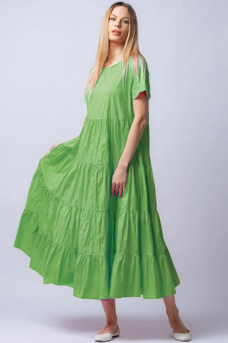 rochie-lunga-verde-cu-patru-volane-copie-7444-3956 Rochie lunga verde deschis cu patru volane - imagine 1