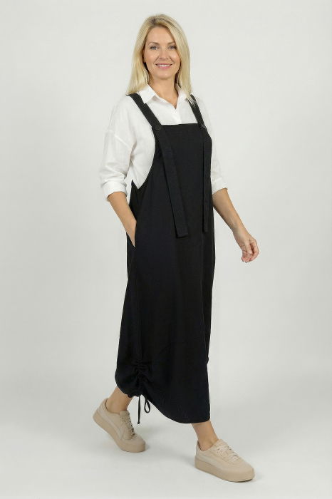 rochie-sarafan-lunga-cu-bretele-si-snur-reglabil-din-denim-copie-963116 Rochie sarafan lunga cu bretele si snur reglabil, din jerseu de bumbac neagra - imagine 1