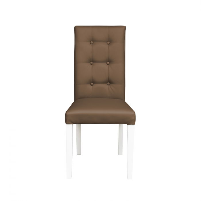 scaun-living-teo-lux-picioare-lemn-alb-piele-ecologica-gri-46x46x97-cm-092680 Scaun living TEO LUX, picioare lemn alb, piele ecologica cappuccino, 46x60x98 cm - imagine 1
