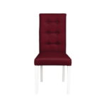 Scaun living TEO LUX, picioare lemn alb, piele ecologica bordo, 46x60x98 cm
