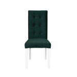 Scaun living TEO LUX, picioare lemn alb, stofa verde smarald, 46x60x98 cm