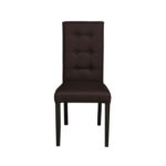 Scaun living TEO LUX, picioare lemn wenge, piele ecologica maro inchis, 46x60x98 cm