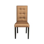 Scaun living TEO LUX, picioare lemn wenge, piele ecologica bej inchis, 46x60x98 cm