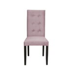 Scaun living TEO LUX, picioare lemn wenge, stofa roz pudra, 46x60x98 cm