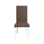 Scaun living TEO, picioare lemn alb, stofa maro, 46x60x98 cm