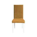 Scaun living TEO, picioare lemn alb, stofa z mustar, 46x60x98 cm