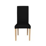 Scaun living TEO, picioare lemn natur, piele ecologica negru, 46x60x98 cm
