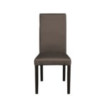 Scaun living TEO, picioare lemn wenge, piele ecologica gri elefant, 46x60x98 cm