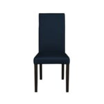 Scaun living TEO, picioare lemn wenge, piele ecologica albastru, 46x60x98 cm