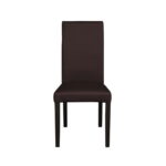 Scaun living TEO, picioare lemn wenge, piele ecologica maro inchis, 46x60x98 cm
