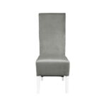 Scaun living VANESSA, picioare lemn alb, stofa bej, 47x60x110 cm