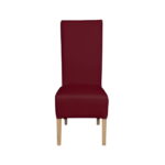 Scaun living VANESSA, picioare lemn natur, piele ecologica bordo, 47x60x110 cm