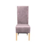 Scaun living VANESSA, picioare lemn natur, stofa roz pudra, 47x60x110 cm