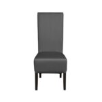 Scaun living VANESSA, picioare lemn wenge, piele ecologica gri, 47x60x110 cm