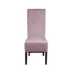 Scaun living VANESSA, picioare lemn wenge, stofa roz pudra, 47x60x110 cm