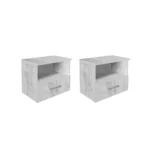 Set 2 Noptiere ALMA, 1 sertar, pin antichizat, 50x30x42 cm