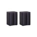 Set 2 Noptiere BLACKBERRY cu 1 usa, stofa negru