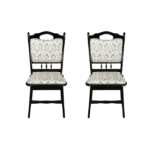 Set 2 scaune living FLANDER, cadru wenge + stofa print 02, 50x48x95 cm