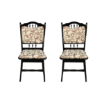 Set 2 scaune living FLANDER III, cadru wenge + stofa print 05, 50x48x95 cm