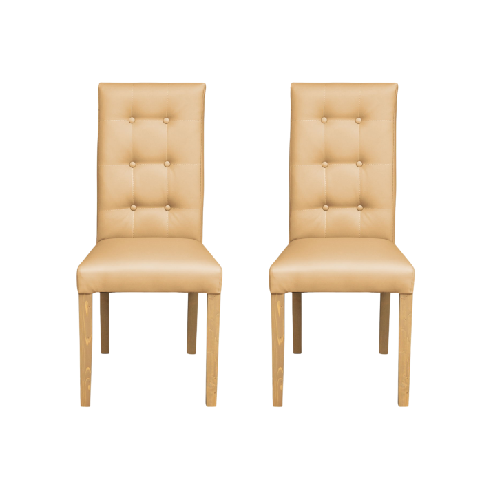 set-2-scaune-living-teo-lux-picioare-lemn-natur-piele-ecologica-bej-46x60x98-cm-294952 Set 2 scaune living TEO LUX, picioare lemn natur, piele ecologica bej, 46x60x98 cm - imagine 1