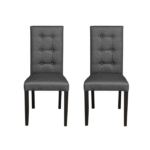 Set 2 scaune living TEO LUX, picioare lemn wenge, piele ecologica gri, 46x60x98 cm