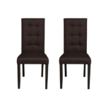 Set 2 scaune living TEO LUX, picioare lemn wenge, piele ecologica maro inchis, 46x60x98 cm