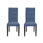 Set 2 scaune living TEO LUX, picioare lemn wenge, stofa albastru deschis, 46x60x98 cm