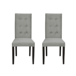 Set 2 scaune living TEO LUX, picioare lemn wenge, stofa bej, 46x60x98 cm