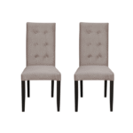 Set 2 scaune living TEO LUX, picioare lemn wenge, stofa cappuccino, 46x60x98 cm