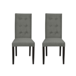 Set 2 scaune living TEO LUX, picioare lemn wenge, stofa gri deschis, 46x60x98 cm
