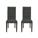 Set 2 scaune living TEO LUX, picioare lemn wenge, stofa gri inchis, 46x60x98 cm