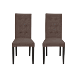 Set 2 scaune living TEO LUX, picioare lemn wenge, stofa maro, 46x60x98 cm
